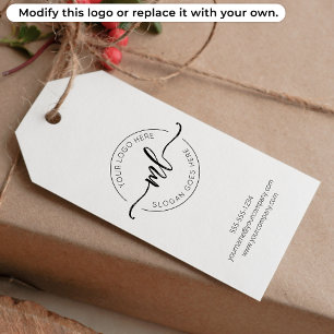 Etiqueta Para Presente Adicione Seu Logotipo Moderno Monograma Inicial Br