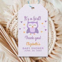 Etiqueta Para Presente Adorable Owl Baby Shower Girl - It's a Girl