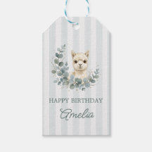 Adorável Alpaca de Aquarela de Creme de Aniversári