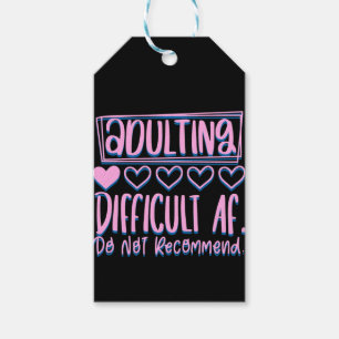 Etiqueta Para Presente Adultos Engraçados Difíceis AF Não Recomendariam