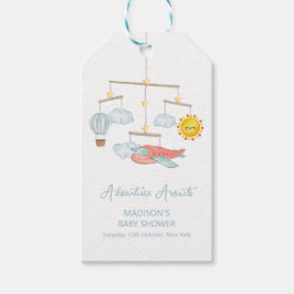 Etiqueta Para Presente Adventure Airplane Hot Air Balloon Baby Shower