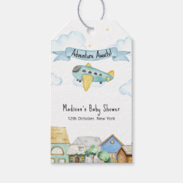 Etiqueta Para Presente Adventure Awaits Aviator Airplane Baby Shower