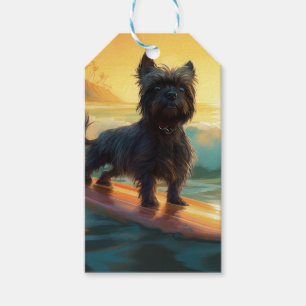 Etiqueta Para Presente Affenpinscher Beach Surfing Painting