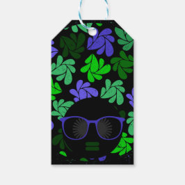 Etiqueta Para Presente Afro Diva Verde & Azul