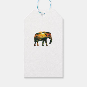 Etiqueta Para Presente Afro-elefante Sunset Safari Natureza Amadurece Cam
