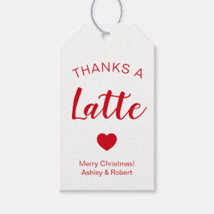 Etiqueta Para Presente Agradece a Tag de um café de Latte para o feriado