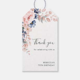 Etiqueta Para Presente Agradecimento de Aniversário com Tema Floral