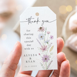 Etiqueta Para Presente Agradecimento de Casamento de Flores Silvestres Pa