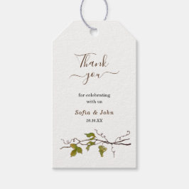 Etiqueta Para Presente Agradecimento de casamento de videira de aquarela