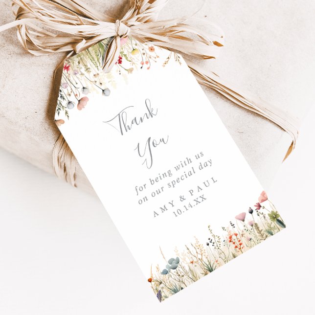 Etiqueta Para Presente Agradecimento de casamento de wildflower Boho feli (Criador carregado)