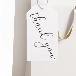 Etiqueta Para Presente Agradecimento de Casamento Moderno Preto e Branco