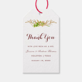 Etiqueta Para Presente Agradecimento de Casamento Rustic Antlers & Wildfl