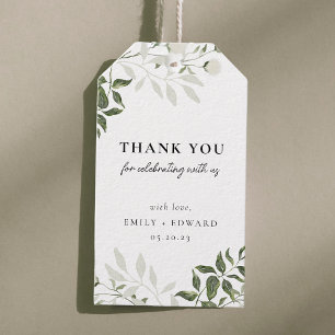 Etiqueta Para Presente Agradecimento de Casamento Sage Greenery & Floral