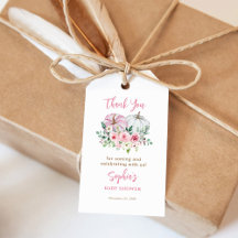 Agradecimento do Chá de Bebê das Abóboras Rosa