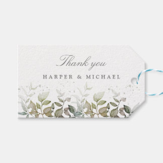 Etiqueta Para Presente Água verde e obrigado de casamento de sábio