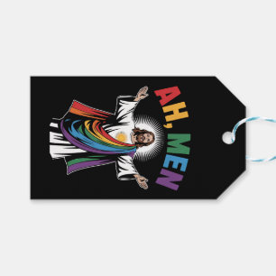 Etiqueta Para Presente Ah Homens Engraçados Jesus LGBTQ Orgulho Gay Arco-