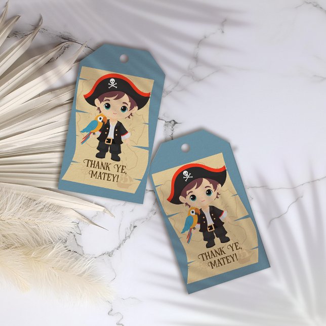 Etiqueta Para Presente Ahoy Ali! Festa de aniversário Pirate Boy (Criador carregado)