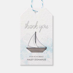 Etiqueta Para Presente Ahoy! É um menino! Baby Sailboat Obrigado Favor