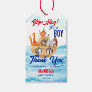Etiqueta Para Presente Ahoy it's a boy Noah's Ark Christian baby shower