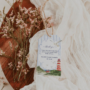 Etiqueta Para Presente Ahoy Little Sailor Chá de fraldas Obrigado