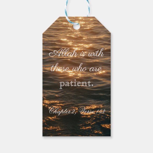 Etiqueta Para Presente alá está com aqueles que são pacientes. (Frente)