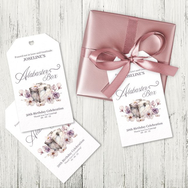 Etiqueta Para Presente Alabaster Box Birthday (Criador carregado)