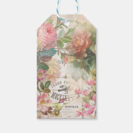 Etiqueta Para Presente Álbum de Recortes de Floral Vintage do Pássaro Moc