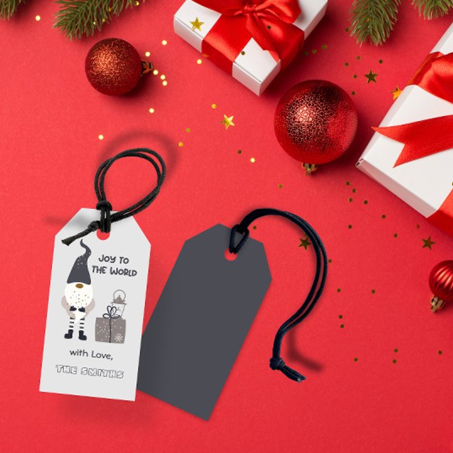 Etiqueta Para Presente Alegria ao Mundo - Natal personalizado (Joy to the World - personalised Christmas Gift Tags)