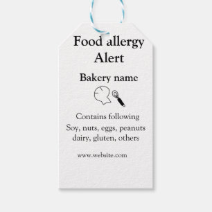 Etiqueta Para Presente Alerta de alergia de comida adicionar nome texto i
