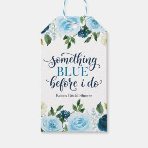 Etiqueta Para Presente Algo Azul Antes de Eu Fazer Floral Nobre Naval de