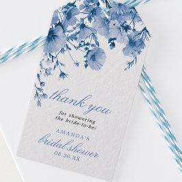 Etiqueta Para Presente Algo Azul Antes de Eu Fazer Floral Obrigado