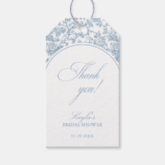 Etiqueta Para Presente Algo Azul Toile de Casamento Obrigado