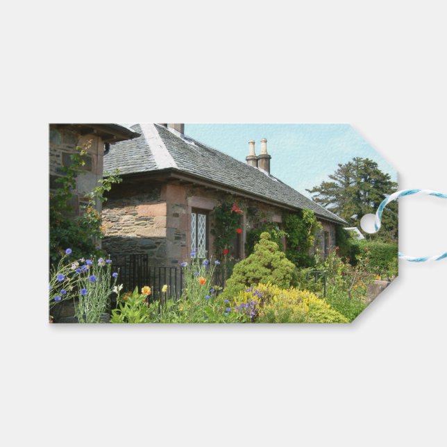 Etiqueta Para Presente Algodão Inglês II com Fotografia do Jardim Flor (Frente (horizontal))