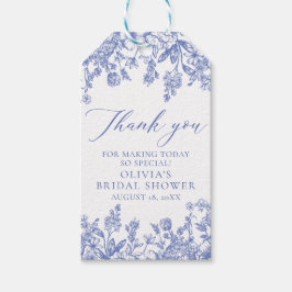 Etiqueta Para Presente Alguma Coisa Azul Vintage Azul Floral Chá de Noiva