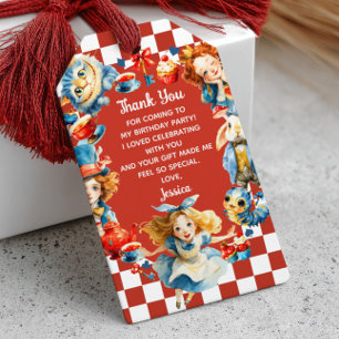 Etiqueta Para Presente Alice Fofa em ONEDERLAND 1º Aniversário Obrigada