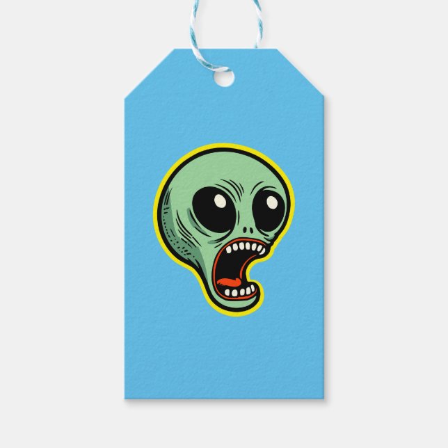 Etiqueta Para Presente Alienígena de grito (Frente)