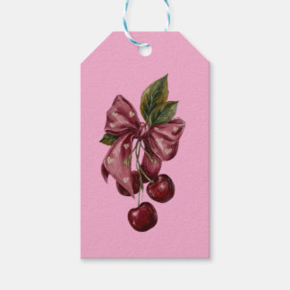 Etiqueta Para Presente Almofada Lombar com Laço Rosa e Cereja Coquette