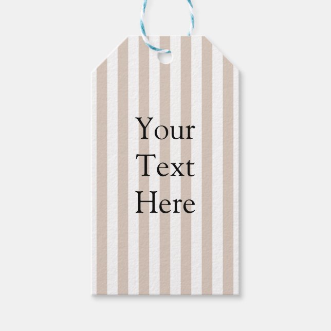 Etiqueta Para Presente Almond & White Stripes  (Frente)
