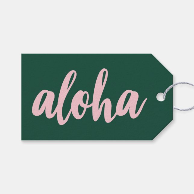 Etiqueta Para Presente Aloha Obrigado (Frente (horizontal))