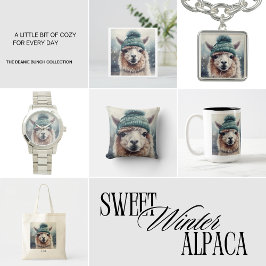 Etiqueta Para Presente Alpaca de Inverno Doce, personalizado