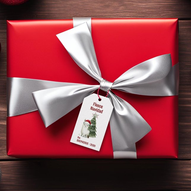 Etiqueta Para Presente Alpaca "Fleece Navidad" Natal (alpaca fleece navidad gift tag)