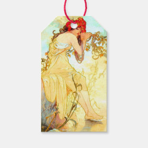 Etiqueta Para Presente Alphonse Mucha Art Nouveau Summer