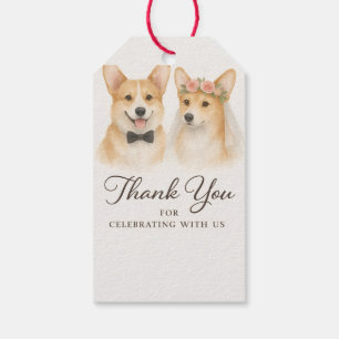 Etiqueta Para Presente Amantes de Cães de Casamento Noiva e Noivo Corgi O