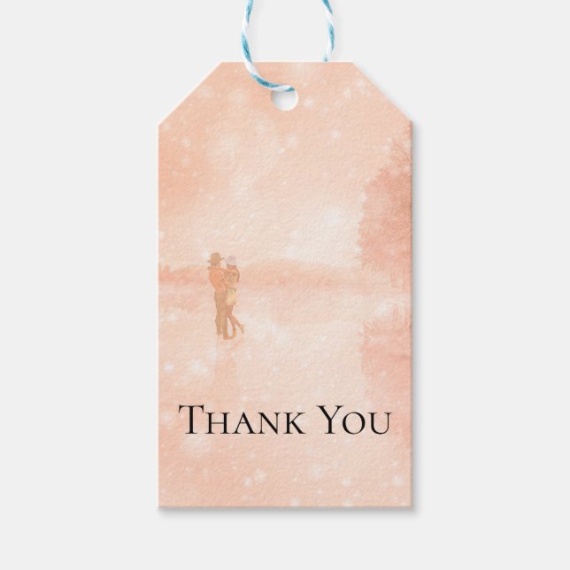 Etiqueta Para Presente Amantes em lagoa congelada (Frente)