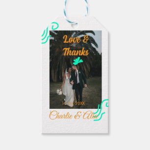 Etiqueta Para Presente Amar e obrigados casal de casamento foto moderna a