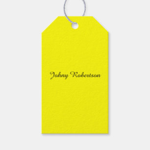 Etiqueta Para Presente Amarelo Brilhante Simples Elegante Profissional Mo