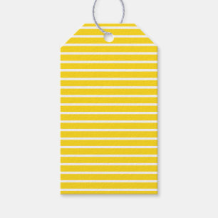 Etiqueta Para Presente Amarelo com faixas brancas