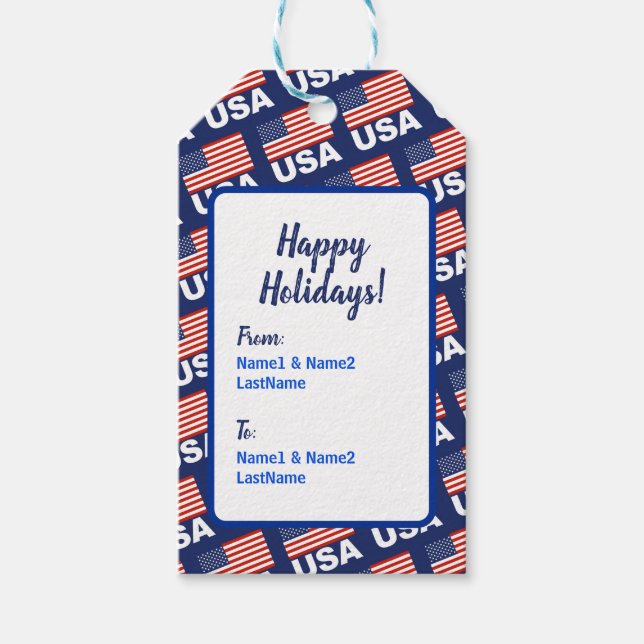 Etiqueta Para Presente American Flag Pattern (Frente)