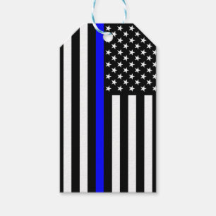Etiqueta Para Presente American Flag Thin Blue Line Relemberce sobre uma