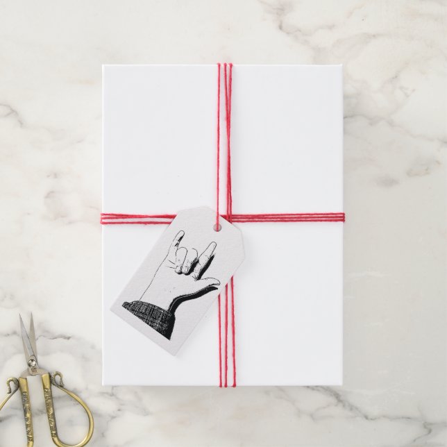 Etiqueta Para Presente Amo-te na ASL (Com cordão)